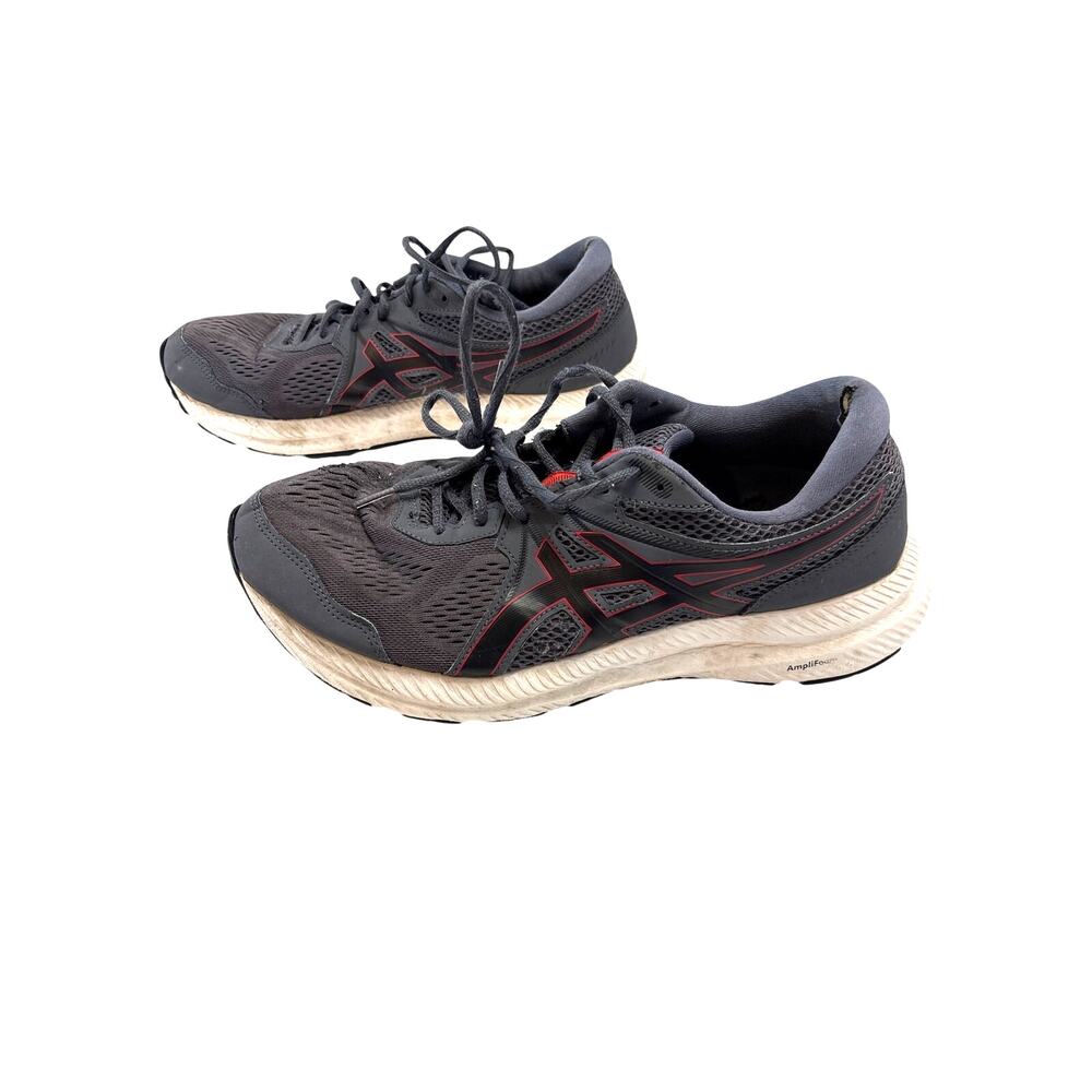 ASICS Men’s 11.5 Extra Wide Running Shoes Gray Black Red 1011B039 Heel Flaws